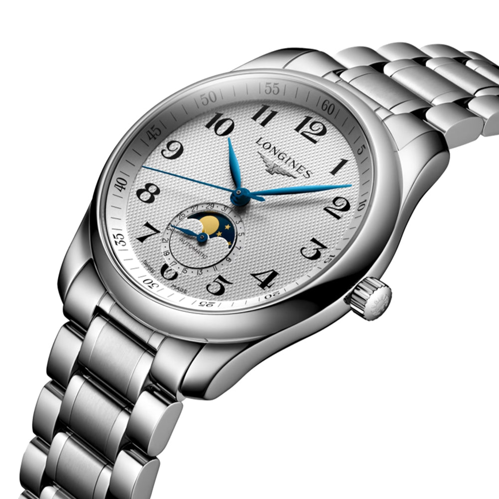 Master Collection Moonphase 40mm - Silver "Barleycorn" on Bracelet
