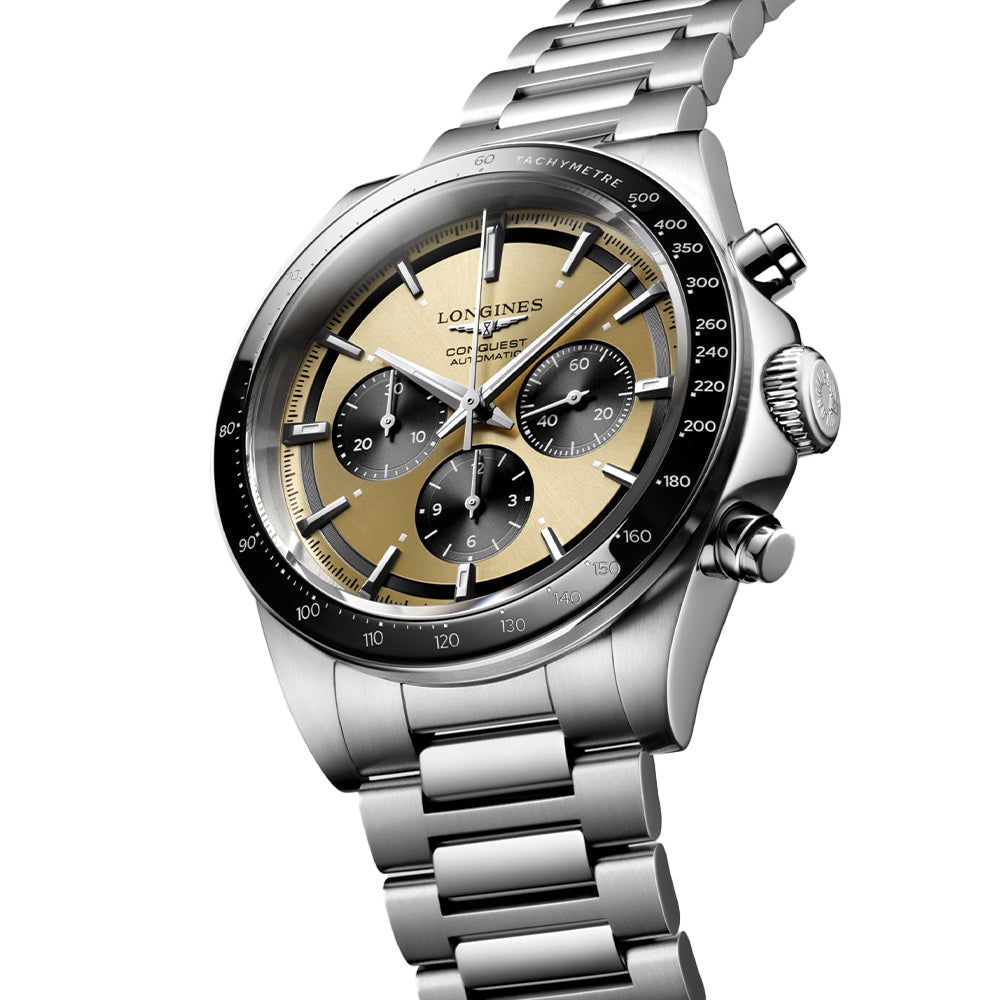 Conquest Automatic Chronograph 42mm - Gold on Bracelet