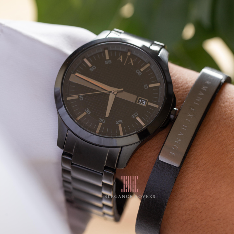 Armani Exchange Hampton AX7101 Men's Watch – Black Dial with Black Stainless Steel Bracelet